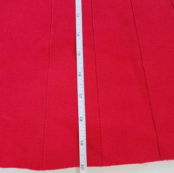 Ann Taylor Red 3/4 Sleeve Scoop Neck Skater Dress Size Medium Petite EUC - Picture 9 of 12